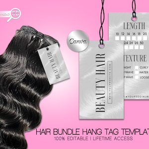 Hair Bundle Tags Template | Hair Tags For Bundles| Hair Hang Tags | Hair Business Packaging
