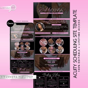 Acuity Scheduling Template Nail Tech | Editable Acuity Booking Template | Acuity Website Template