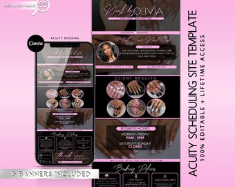 Acuity Scheduling Template Nail Tech | Editable Acuity Booking Template | Acuity Website Template