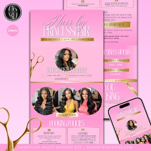 Hairstylist Acuity Scheduling Template | Pink Gold Acuity Booking Site Template