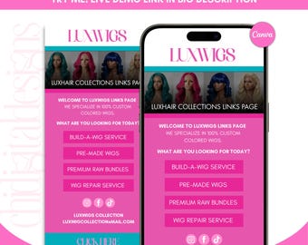 Link in Bio Landing Page for Wig Brands | Business Website Design