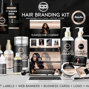 Hair Business Branding Kit Bundle | Hair Product Label Bundles