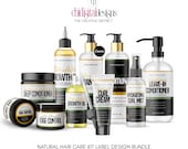 Natural Hair Care Product Label Template Bundle | Beauty Label Templates | Hair Care Product Label Templates