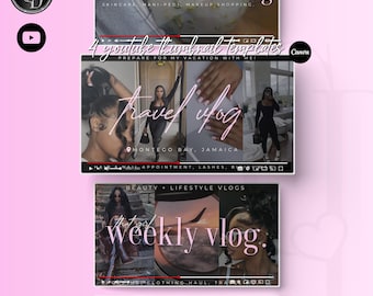 Modelli di miniature di YouTube / Branding di Vlog, progetti Canva modificabili