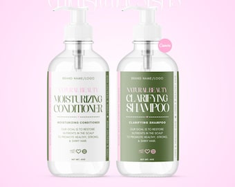 Shampoo Conditioner Label Templates | Hair Product Label Templates