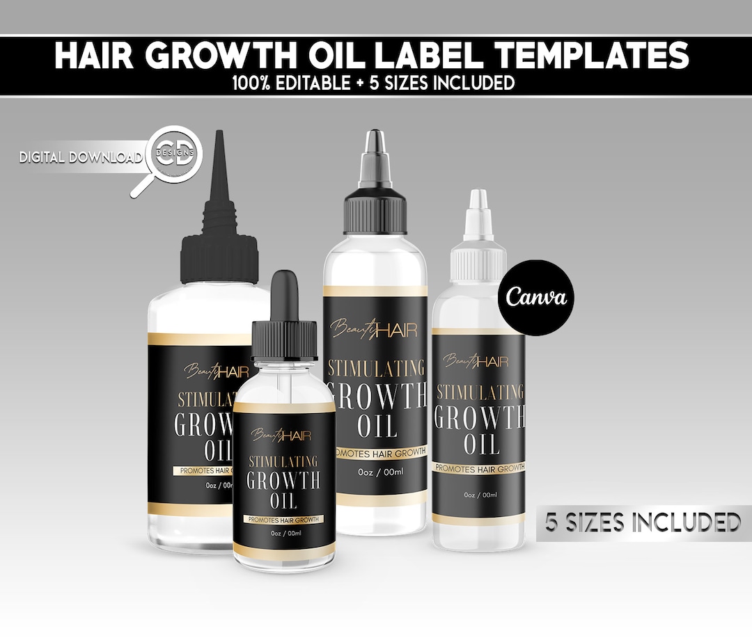 Hair Growth Oil Label Template Dropper Bottle Label Template Hair