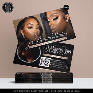 Luxury Makeup Artist Business Card Template | MUA Business Card | Business Card Template