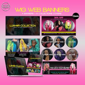 Wig Maker Website Banner Template | Wig Website Banner | Custom Wig Shopify Banner Template | Wix Banner Template