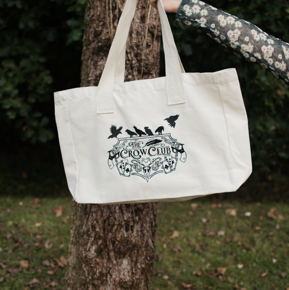 Crow Club Embroidered XL Book Bag Etsy