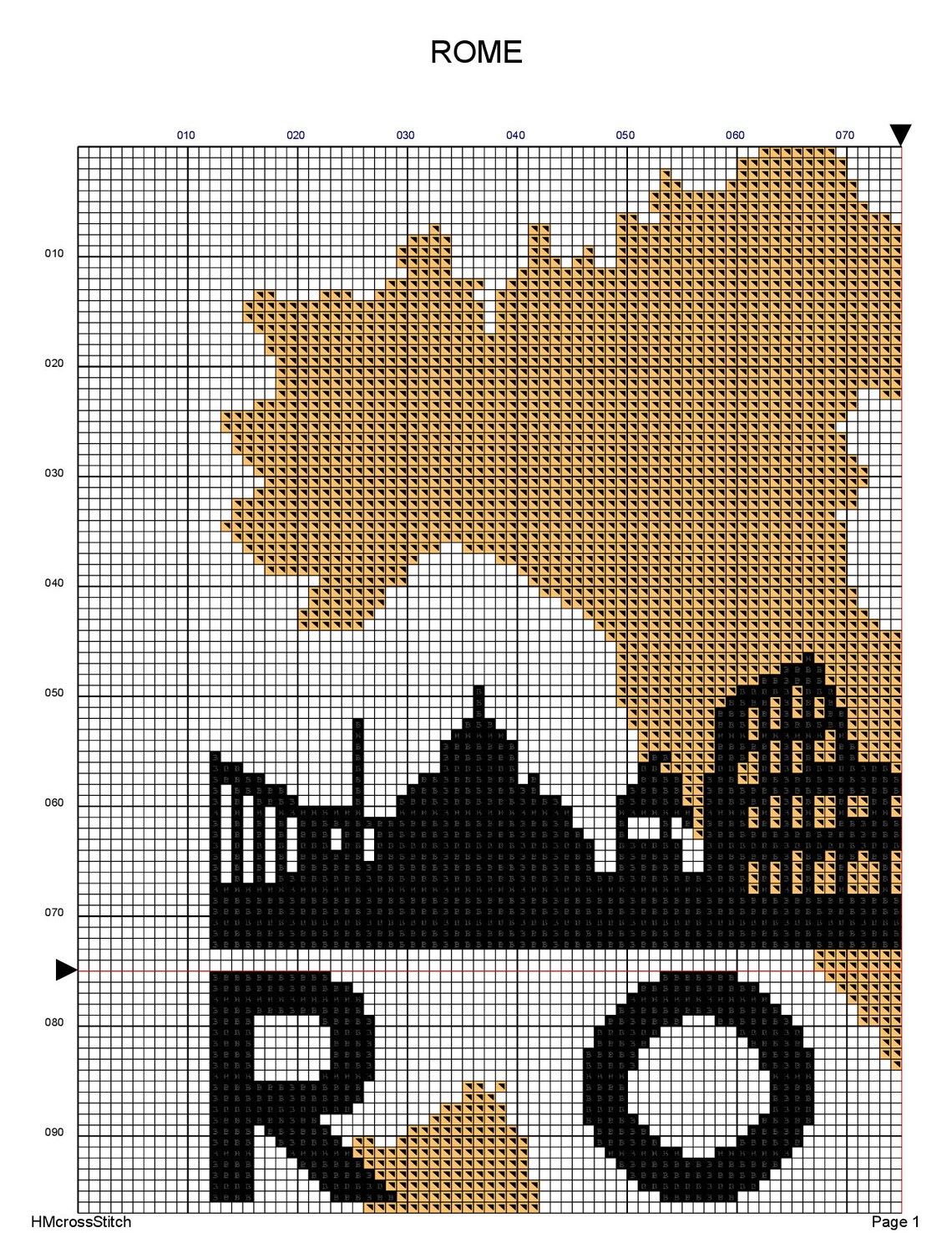 Rome cross stitch pattern PDF Italy city chart Etsy