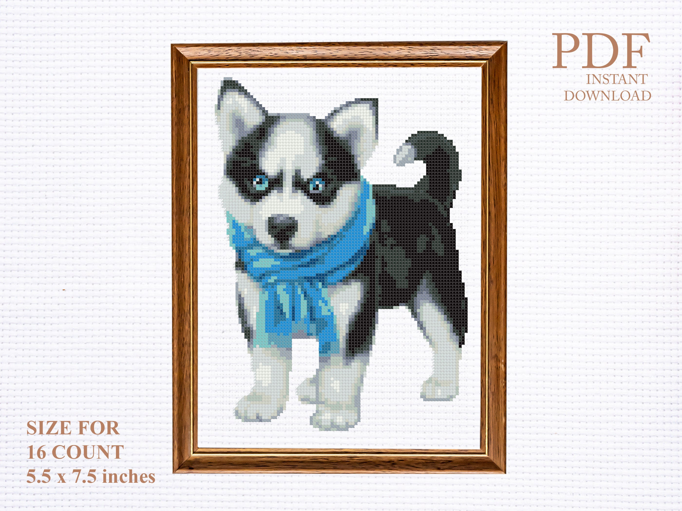 Cross stitch pattern Husky dog cross stitch pattern PDF modern Etsy