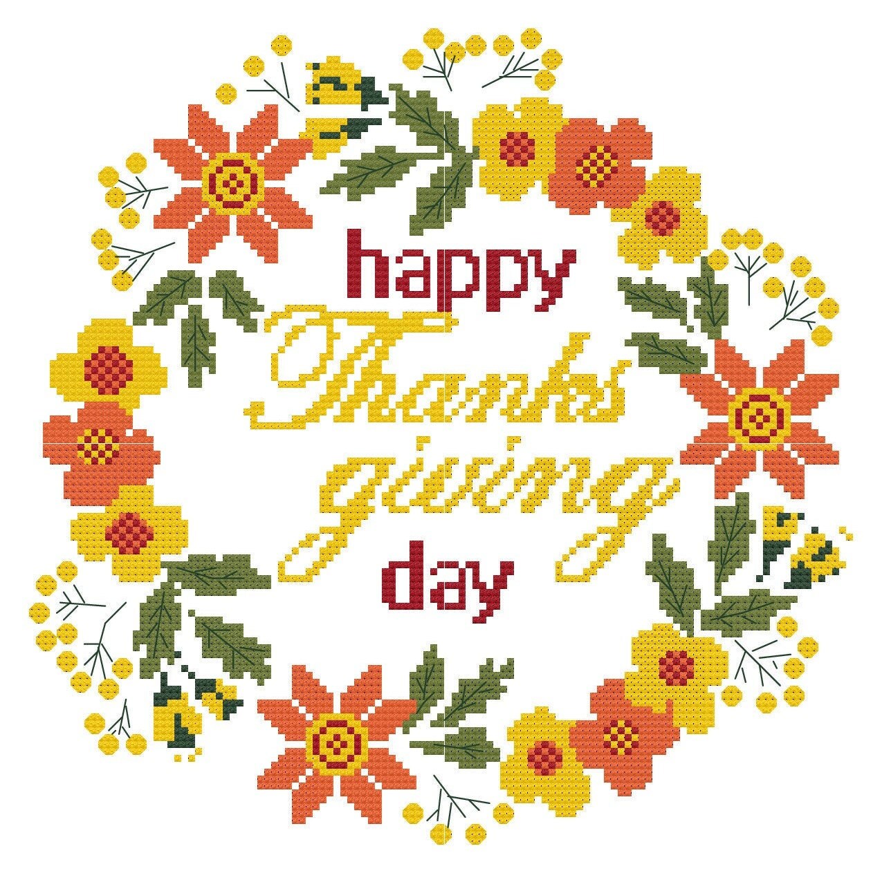 Thanksgiving Day cross stitch pattern PDF Thanksgiving day | Etsy
