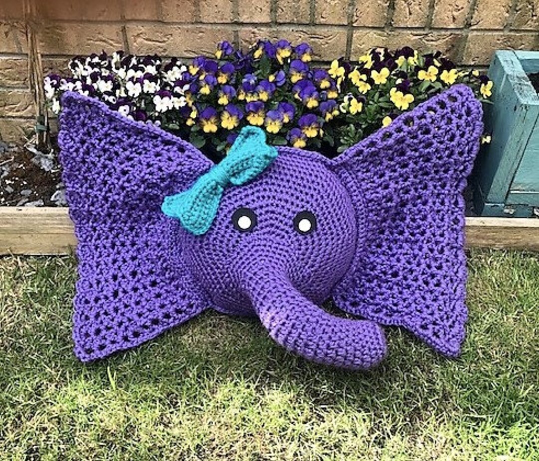 PDF Crochet Pattern Jumbo Elephant Pillow Crochet Pattern Amigurumi ...