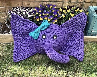 PDF Crochet Pattern | Jumbo Elephant Pillow | Crochet Pattern | Amigurumi Pattern | Crochet Pillow and Cushion |