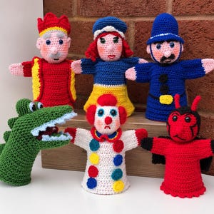 7 modèles de marionnettes à main Punch et Judy au crochet | Modèle PDF