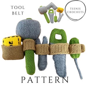 PDF Crochet Pattern | Tool Belt and Tools | Soft Play | Crochet Tool Belt | Builder Toys | Crochet Dolls and Toys | Dress Up |