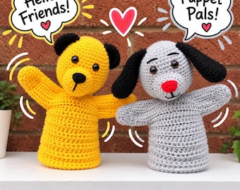 Häkelanleitung für Sooty und Sweep | Handpuppen-PDF