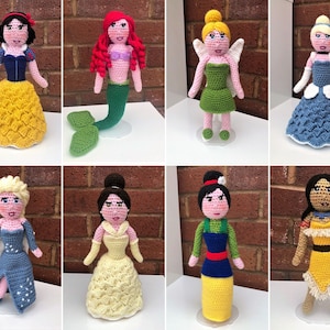 PDF Crochet Pattern | 8 Princess Crochet Pattern Collection | Princess Dolls | Crochet Patterns | Amigurumi Pattern | Crochet Dolls