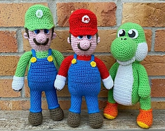 Super Mario Crochet Pattern | Mario, Luigi & Yoshi Amigurumi PDF
