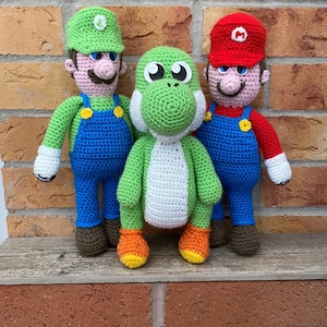 PDF Häkelanleitung | Super Mario Häkelanleitungen | Yoshi, Mario und Luigi häkeln | Super Mario Bros | Häkelpuppen und Spielzeug | Inoffiziell