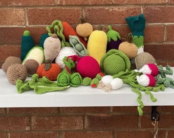 22 Vegetables Crochet Patterns |  Soft Play Vegetables | Amigurumi Pattern | PDF Download