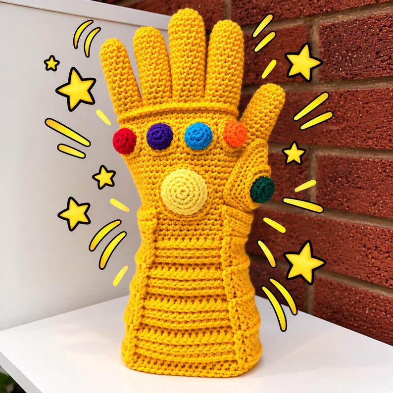 Infinity Gauntlet Crochet Pattern | Avengers Superhero Glove | PDF Pattern, amigurumi pattern,