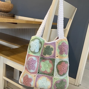 PDF Crochet Pattern | Flower Tote Bag | Crochet Bag