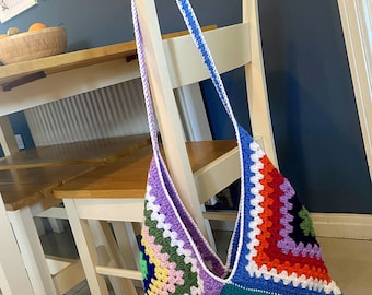 PDF Crochet Pattern | Granny Square Bag | Crochet Bag | Granny Squares | Crochet Accessories | Funky Clothes |