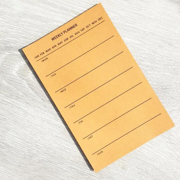 Weekly Planner Memo Pad 14 cm x 9 cm, recycled paper 90 gsm
