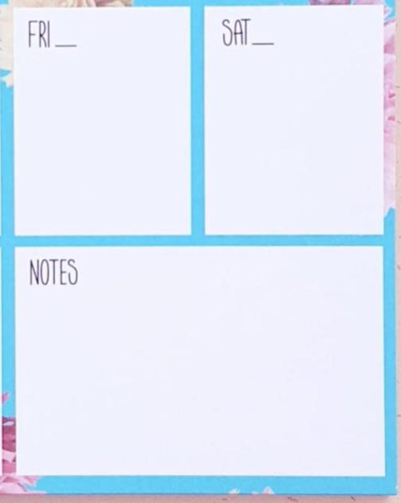 A close up of the planner showing blanks