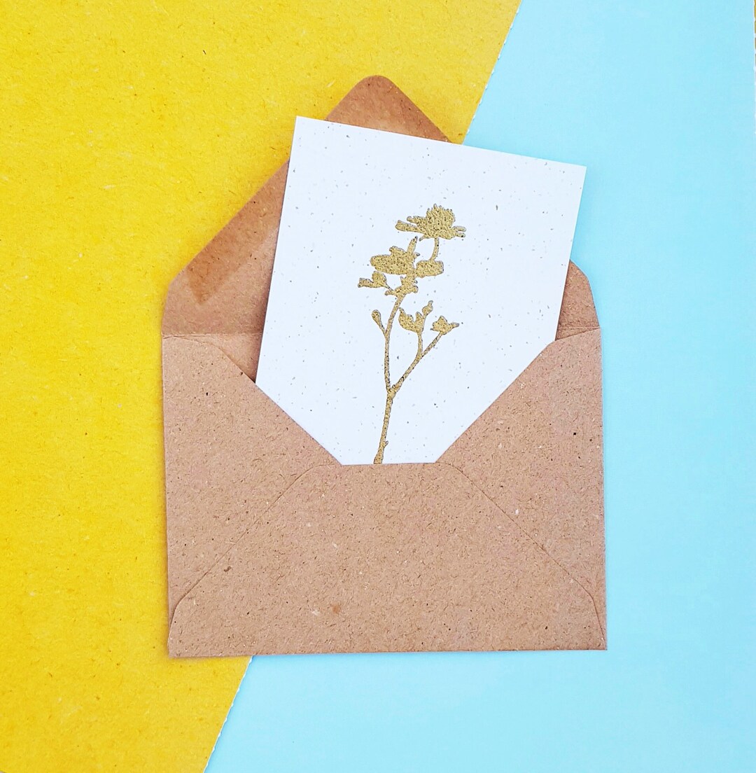 Thank You Note Cards With 10 Kraft Envelopes 260 Gsm - Etsy