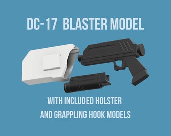 DC-17 Blaster model (with holster and grapple attachment)