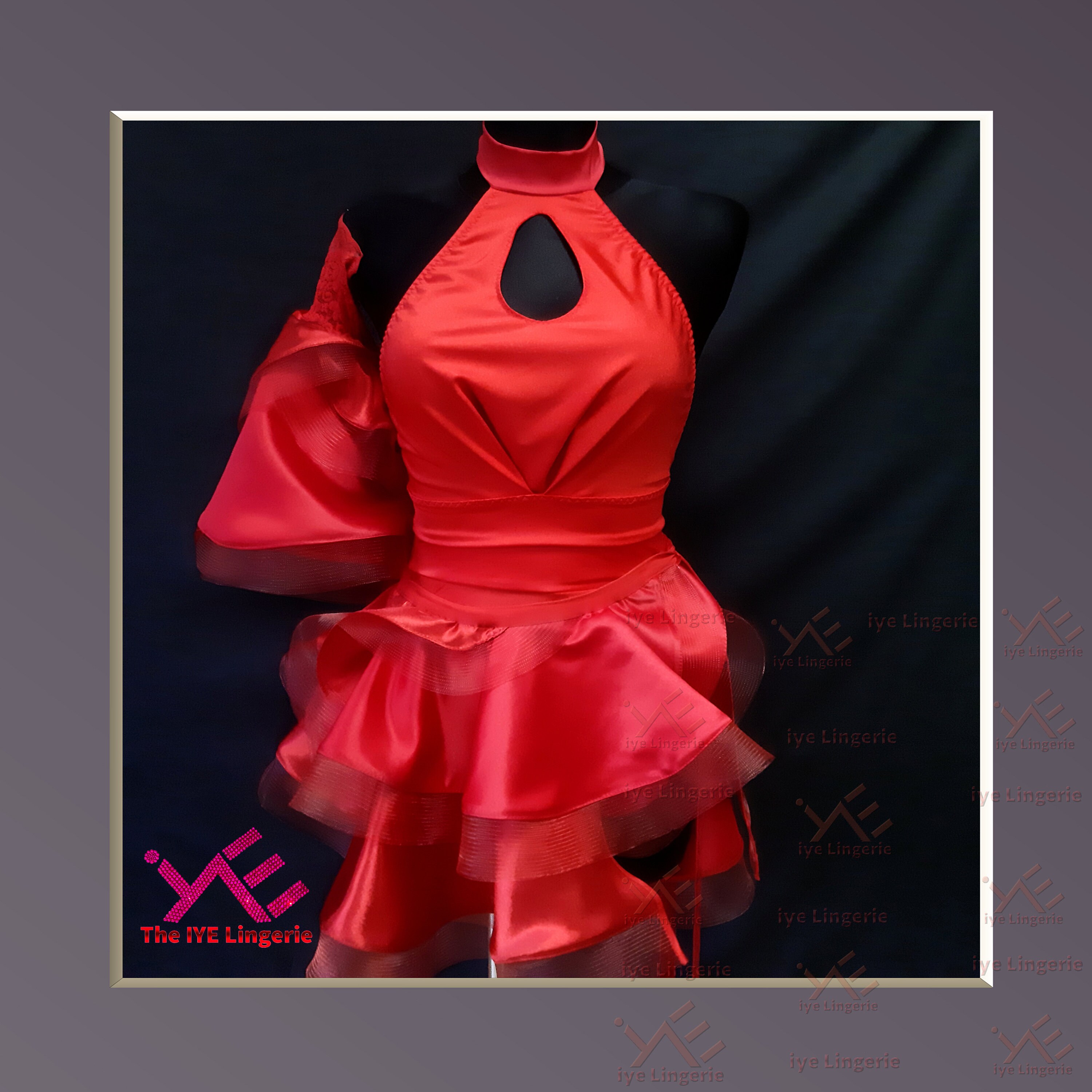 Red Latin dance dress costume show dress entertainment Etsy