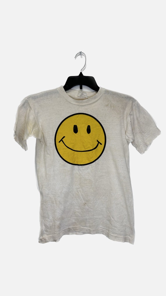 1970s,1980s Yellow Smiley Face Single Stitch Graph