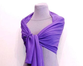 Fuchsia Long Chiffon Shawl Wrap Scarf Wedding Bolero Bridesmaid Shawl Bridesmaid Bolero Bridesmaid Scarf Summer Party