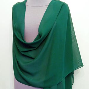 Emerald chiffon shawl dark green shrug scarf Wedding evening bolero sape Shawl scarf 200cm Bridesmaid Mother of the bride