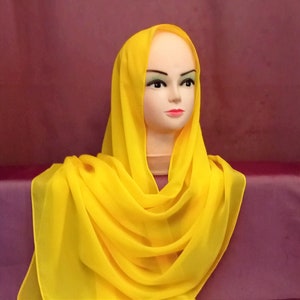 Mantilla de iglesia Pañuelo de gasa amarillo Velo de novia Velo de capilla Mantilla ortodoxa Mantilla católica Misa en latín Regalo del día de la madre