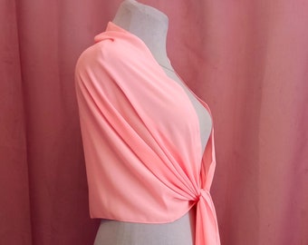 Chic blush pink rose chiffon shawl Pink shrugs scarf Wedding evening bolero  200cm
