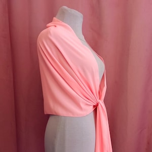 Chic blush pink rose chiffon shawl Pink shrugs scarf Wedding evening bolero Cape shawl scarf 200cm Bridesmaids Mother of the bride