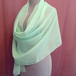 Long chiffon shawl Mint green wrap scarf Wedding bolero Bride bolero wrap shawl Shrugs for the bridesmaids Scarf 200 cm Summer party