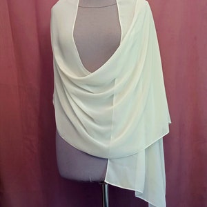 Long chiffon shawl Ivory wrap scarf Wedding bolero Bride bolero wrap shawl Shrugs for the bridesmaids Scarf 200 cm Summer party