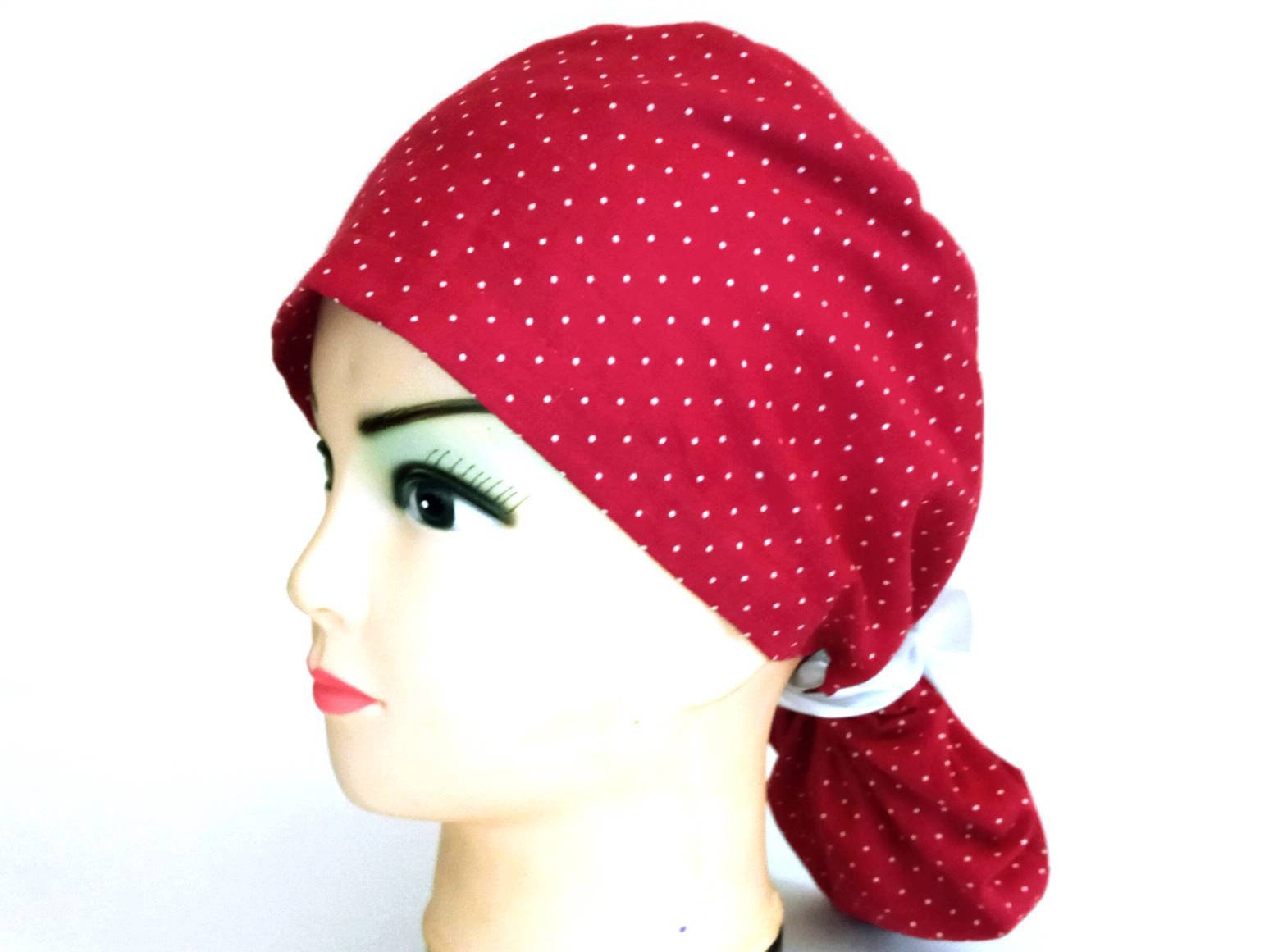 Burgundy scrub cap Medical Scrub Caps for Long Hair / Buns / Etsy