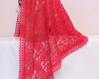 Red veil  Catholic mantilla Latin mass Mother's day gift Wedding veil