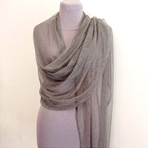Gray lace wrap scarf Gray graphite bolero Lace shawl wrap Evening elegant cape for women Gray bride shawl