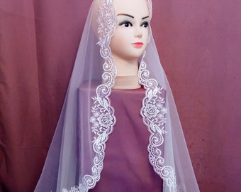 Kanten hoofdbedekking Kapelsluier Katholieke mantilla Latijnse mis Moederdagcadeau Bruidssluier