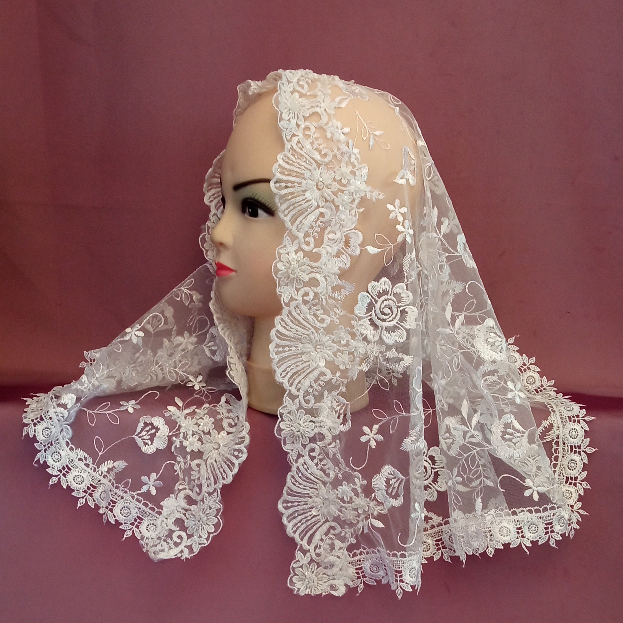 White Lace Mantilla Chapel Veil Orthodox Mantilla Catholic Etsy white-lace-mantilla-chapel-veil-orthodox-mantilla-catholic-etsy