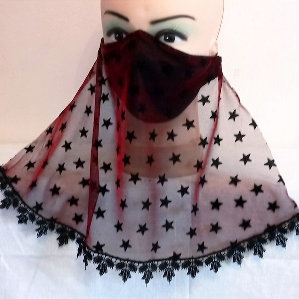 Star veil face mask Belly dancer mask Face mask black Halloween