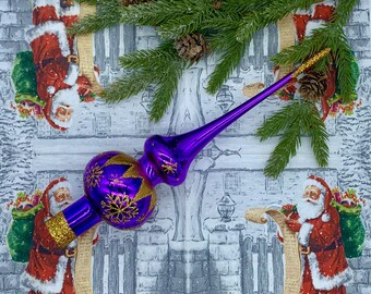 Décoration de maison de vacances décoration de Noël violet décoration de sapin de Noël en verre fait main en verre cadeau famille acrylique décoration de style vintage antique