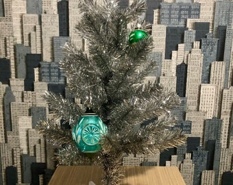 Aluminum Christmas tree 24", Silver Christmas tree, Handmade Xmas Decor, Aluminum Tinsel Christmas Tree, Christmas ornaments 2022