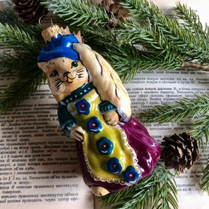 Katze Christbaumschmuck, WeihnachtsglasFigur, Mundgeblasene Weihnachtskugeln, Christbaumschmuck, Christbaumschmuck 2022